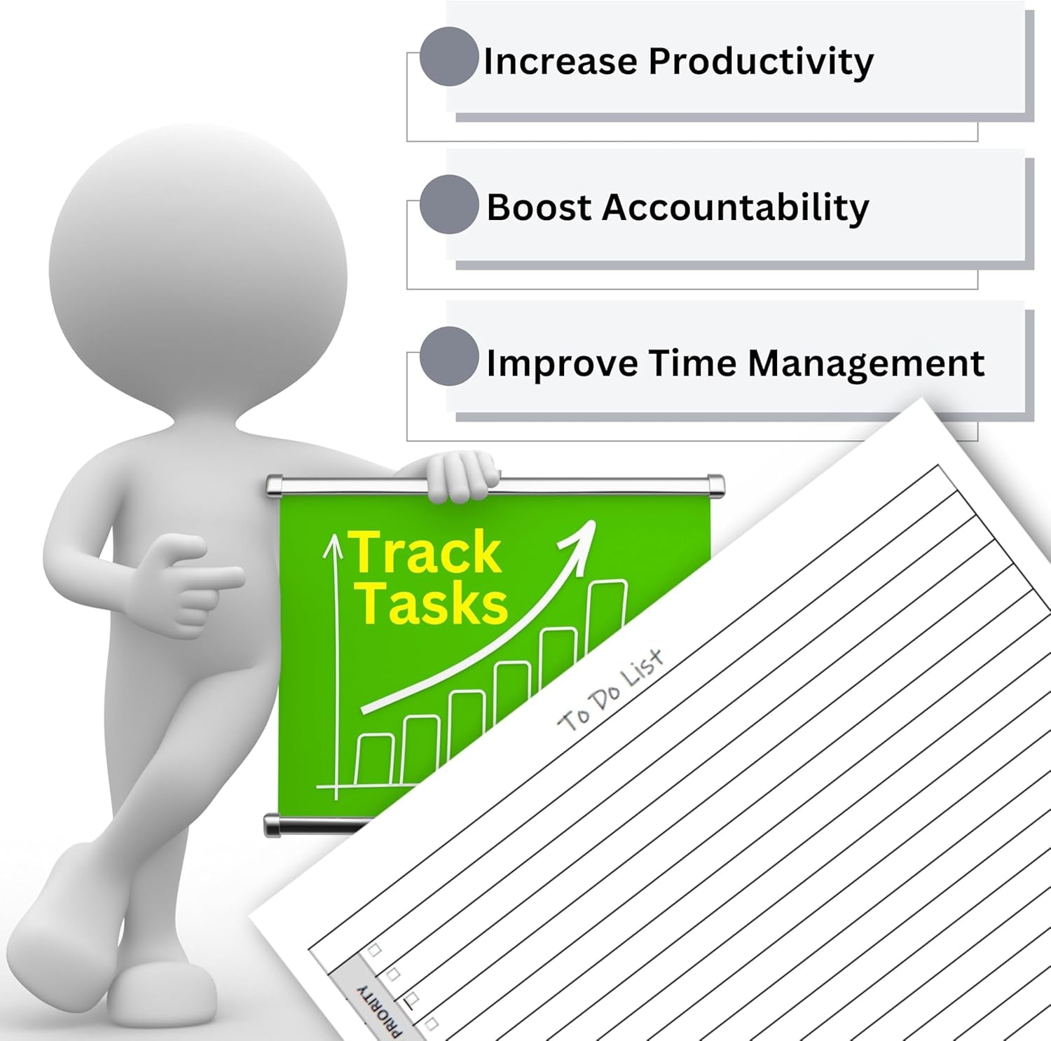 TO DO List Planner Notepad, 50 Page Planning Pad. Undated Todo Checklist W/Priority & Note Sections. Organize & Track Projects, Clients or Daily Tasks. 8.5 X 11, A4 Sheets.